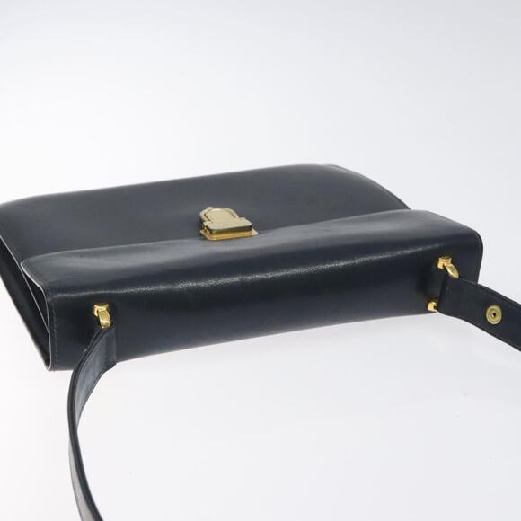 CELINE Shoulder Bag Leather Navy Gold - Picture 6 of 13